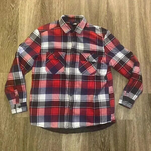Mens H&M Divided Red Plaid Shacket - S